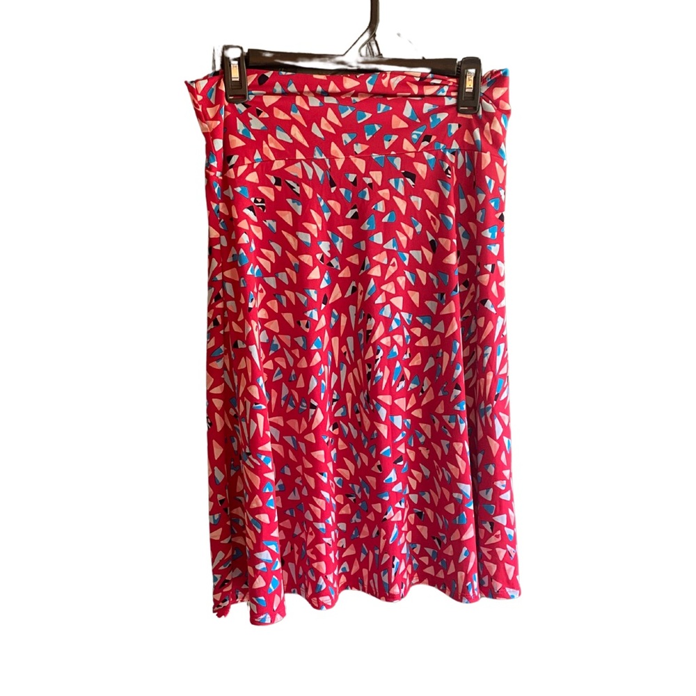 LulaRoe Red Azure Skirt - size L- NWT